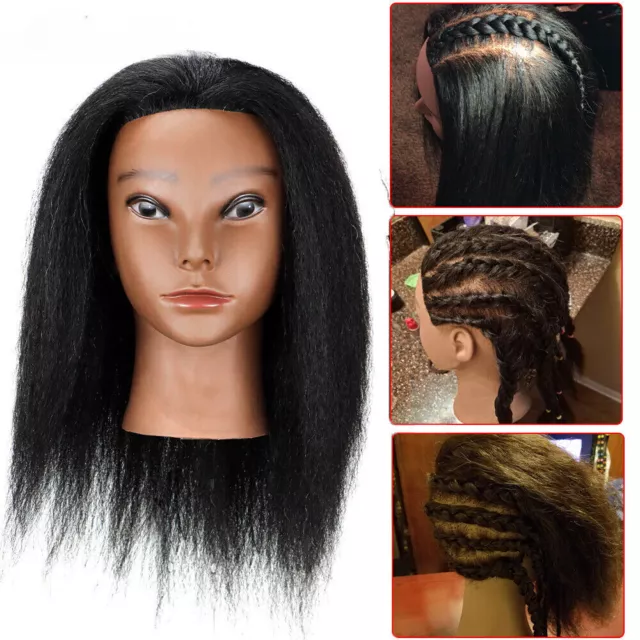 Mannequin Head With Hair For Hairdressing Braiding Practice Training Styling