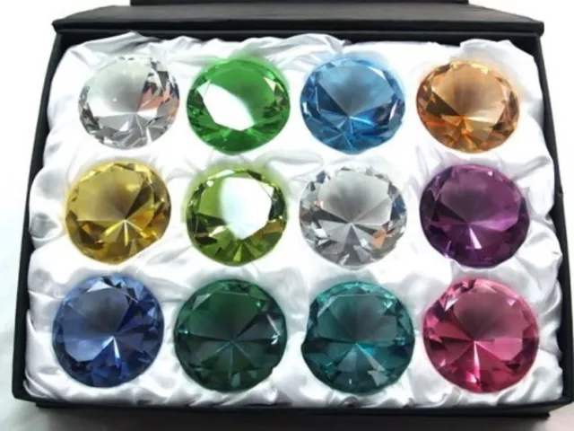 HONGVILLE Fancy 80mm Crystal Glass Diamond Paperweight