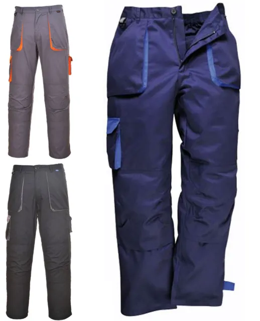 Portwest TX11 Texo Contrast Work Cargo Trousers | Knee Pad Pockets