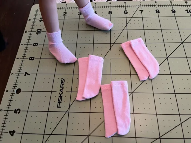 Doll socks - Lot of 4 Pink colored socks for LeeAnn sized doll by Denis Bastien