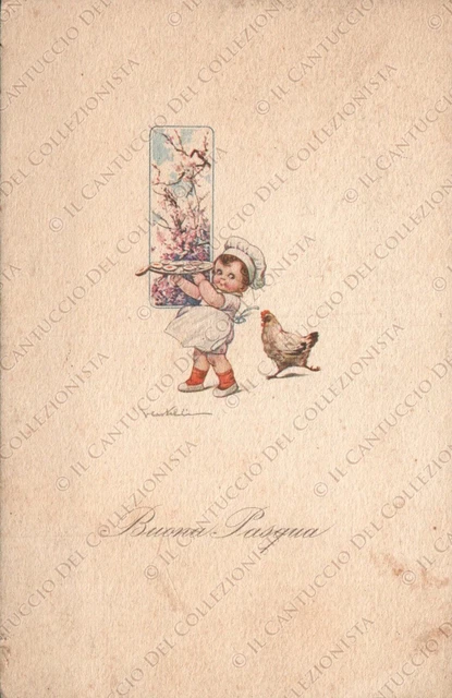 V. CASTELLI Milano Anna & Gasparini Buona Pasqua Cartolina augurale