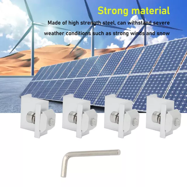 4pcs Solar Panel End Clamp Lightweight Weather Resistant Steel Solar Mount B PLM