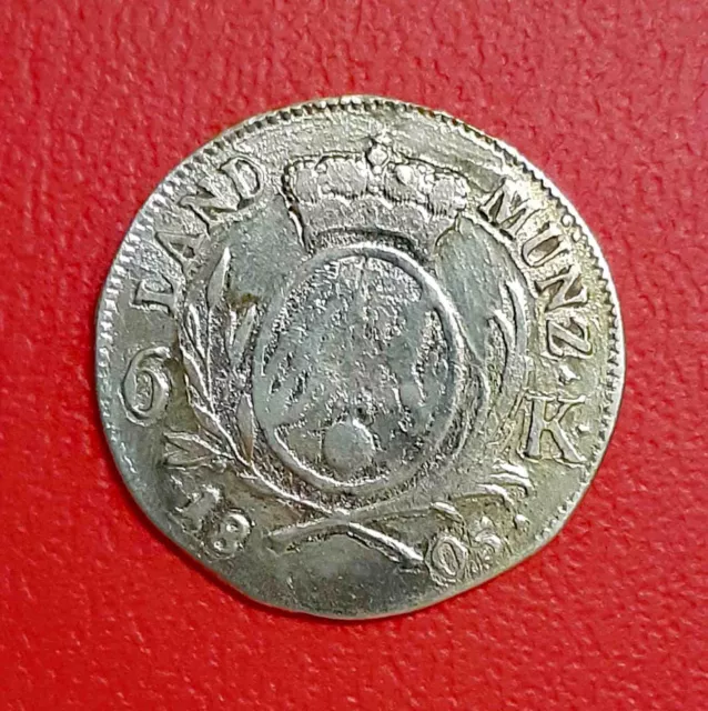 6 Kreuzer, 1805, Bayern, Maximilian Joseph IV., sehr selten