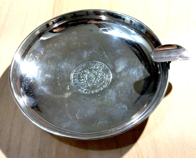 Rare Antique Silver Ashtray, 1642 Thaler Coin, German State Bremen, in Center