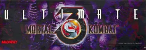 Ultimate Mortal Kombat 3 Arcade Marquee 26" x 8"