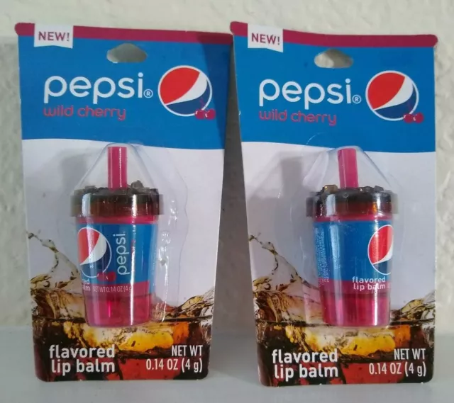 2 Pepsi Wild Cherry Flavored Lip Balm 0.14 oz.