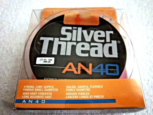 SILVER THREAD AN-40 Line 250-Yd Zan25S00250 Color Silver 25-Lb