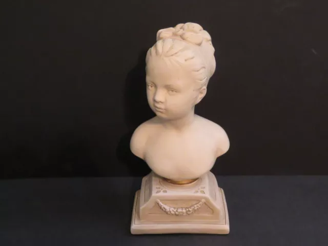 Alexander Backer Vintage Statue Bust of Young lady's head.