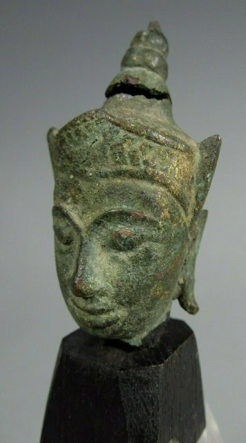 Thai Thailand Ayutthaya bronze Buddha Gilt Bronze Buddha Head ca. 18th century 3