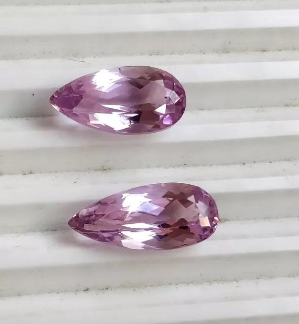 Naturel Rose Kunzite Poire Coupe Assorti Paire à Facettes 5.22 CT Pierres