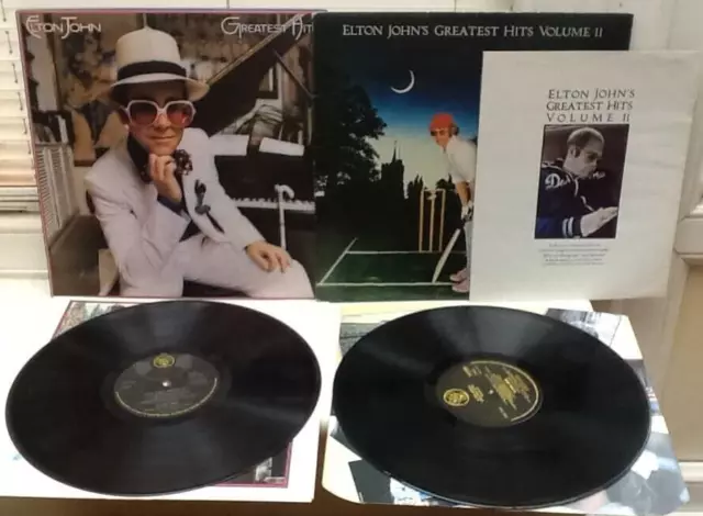 ELTON JOHN GREATEST HITS Vol 1 & 2 : Two Near Mint Vinyl Album Record LP's