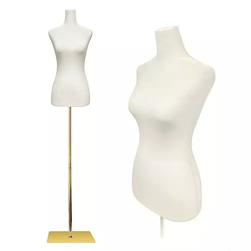 Female Dress Form Mannequin Torso,Height Adjustable Mannequin Stand, Beige