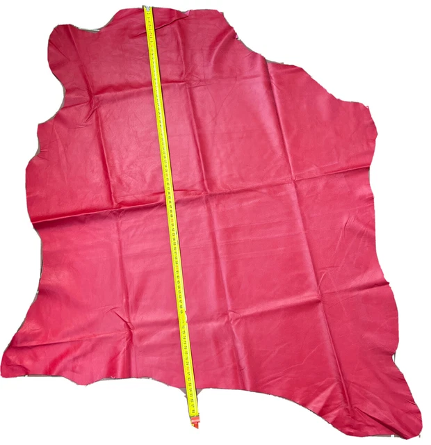 Lederhaut Rot Natur Echtleder Nappaleder Lammleder Echt Leder  84x74 Cm