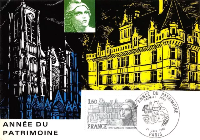 Card Maximum FDC France Year Of Heritage 1980 Paris