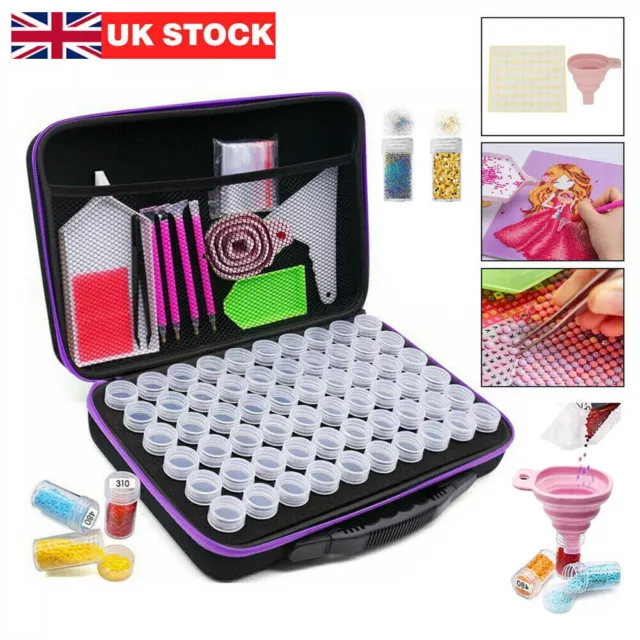 60 Slots Diamond Painting Accessories Embroidery Storage Box Case-Nail Art Beads