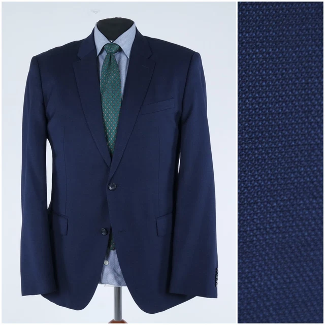 Giacca cappotto sportivo da uomo blu lana blu navy TOMMY HILFIGER Designer Blazer 44R taglia UK