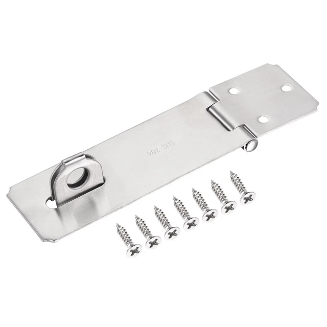 5'' Stainless Steel Thick Door Latch Hasp Lock Padlock Clasp with Screws, Silver