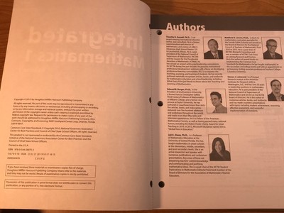 2 books: Integrated Mathematics Volume 1 & 2 by Houghton Mifflin Harcourt, 2015 5