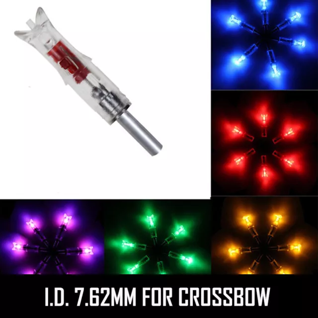 6Pcs/Pack Crossbow Arrow Lighted Nocks Fits Bolts Size 297-302 I.D. 5 Color