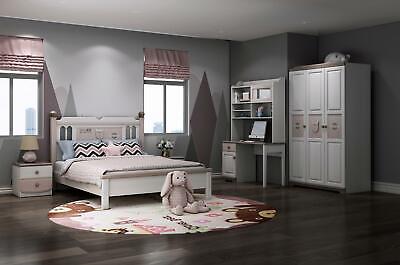 Habitación juvenil completa habitación infantil conjunto cama armario cómoda blanca 5 piezas nuevo