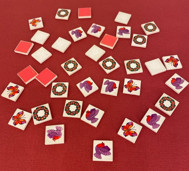 Vintage Lego 1970s - Scala Jewellery Tiles 2x2 -Butterfly, Dove & Wreath - HTF