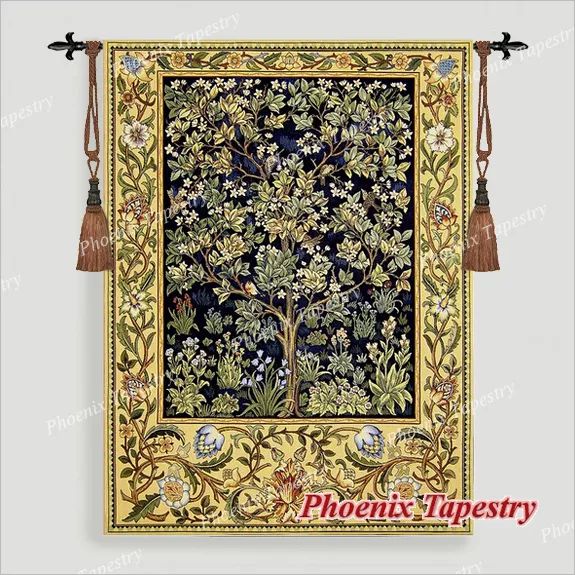 William Morris Tree of Life Fine Art Tapestry Wall Hanging, LARGE, 55"x41"