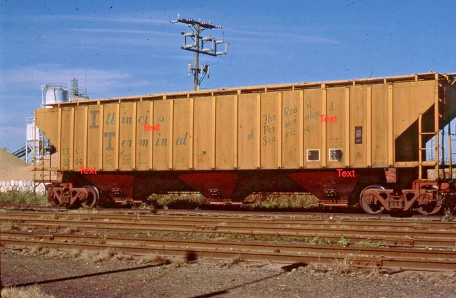 Duplicate Slide Illinois Terminal  Rr Hopper Car # Itc 2206 Norfolk  1985