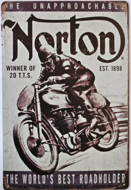 Norton Motorcycle Metal Garage Sign Wall Plaque Vintage Sign Mancave A4 Size