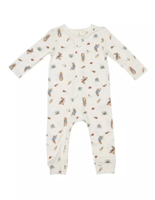 Peter Rabbit Baby Coverall White Size 000 0-3 Months