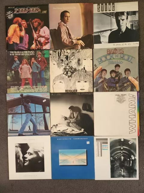 Bulk Lot Of lp Vinyl Records, Beatles, Sting, Dire Straits, Paul Simon, Farnham