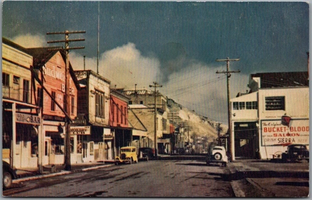 1950s Virginia City, Nevada Postcard C Street / Downtown Scene - Early Chrome