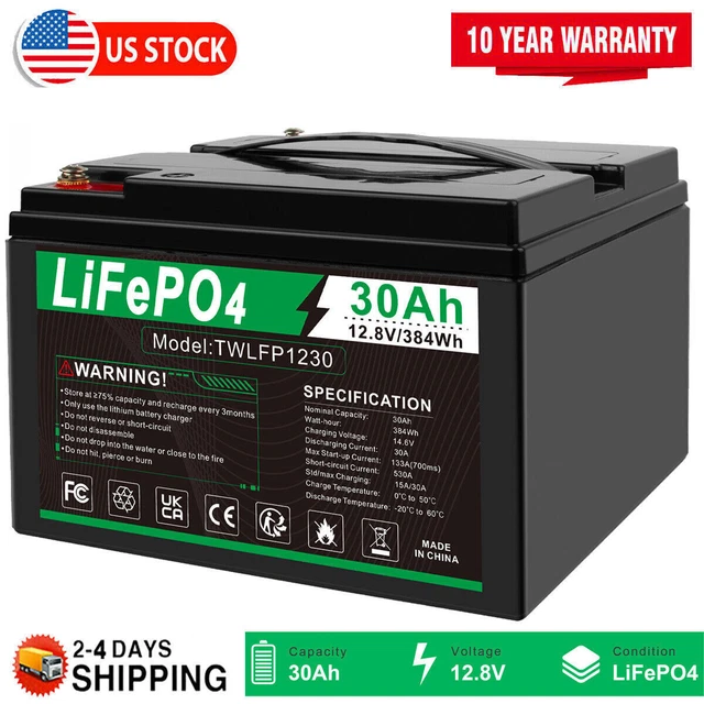 LiFePO4 Deep Cycle Lithium Battery for RV Marine Off-Grid Solar System 20Ah 30Ah
