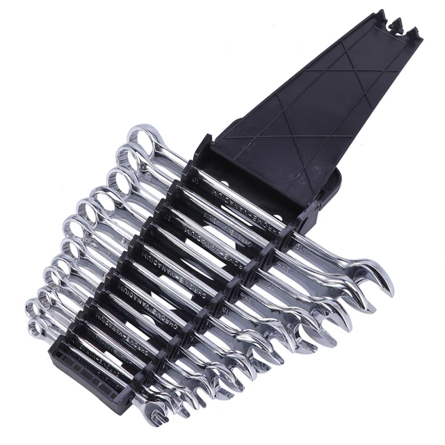 12 en 1 8-19mm Dual Heads Combinaison Dichalous Spanners Spanners Set (Argent)