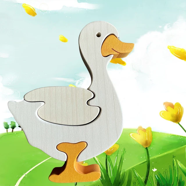 Wooden Jigsaw Puzzle for toddler Animal Educational Toy Montessori, 3D puzzle