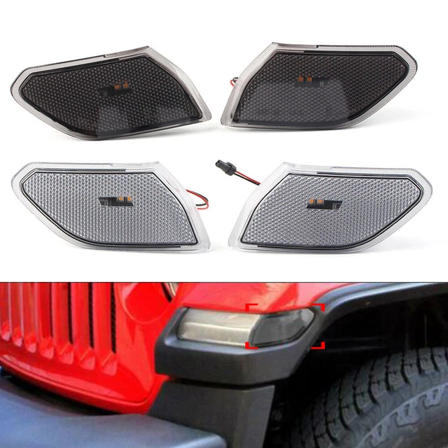 Segnalibri laterali luce LED color ambra per Jeep Wrangler JL 2018-2022