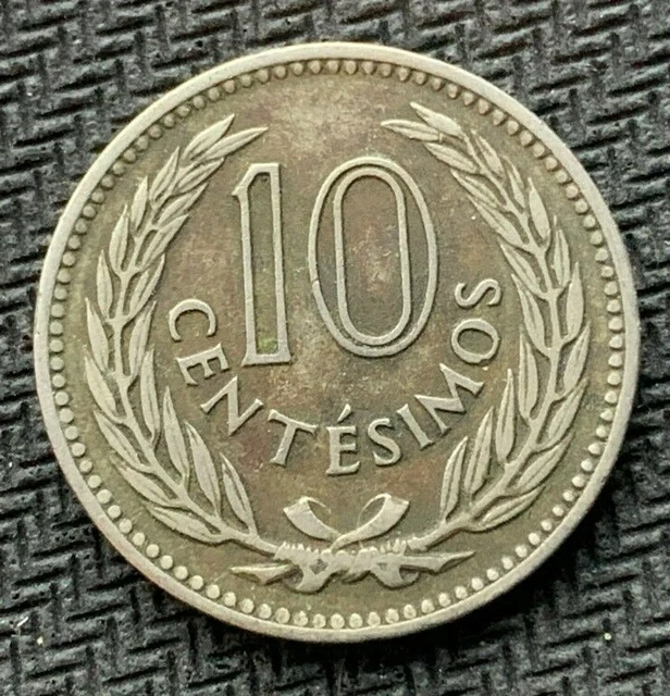 1953 Uruguay 10 Centesimos Coin VF  ( 2 year Issue )  Better World Coin    #B431