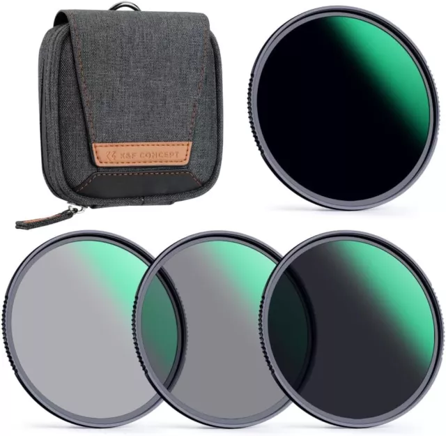 K&F Concept Fixed ND Neutral Density ND4 ND8 ND64 ND1000 Lens Filter Kit w Pouch