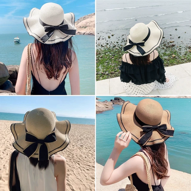 Chapeau De Soleil Bébé Fille - Large Bord Pliable - Taille M - Protection Solaire