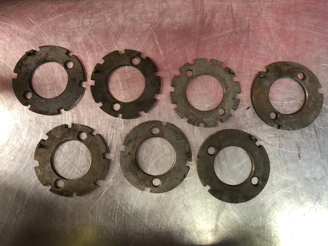 INDEXING DIVIDING Plate Spacers - Set of 7 - 5" Diameter - Good Condition - Used INDEXING DIVIDING Plate Spacers - Set of 7 - 5" Diameter - Good Condition - Used