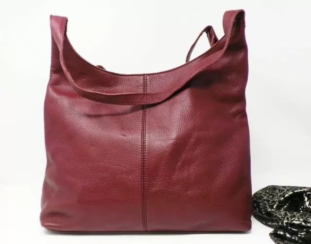 The Sak Women's Huntley Cabernet Leather Magnetic Snap Hobo Shoulder Bag Plum UK
