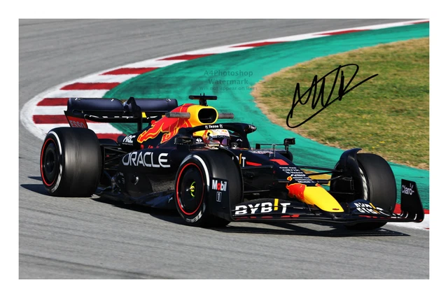 Stampa Autografata Max Verstappen F1 - Poster A4 Per Tifosi Formula 1 - Foto 9