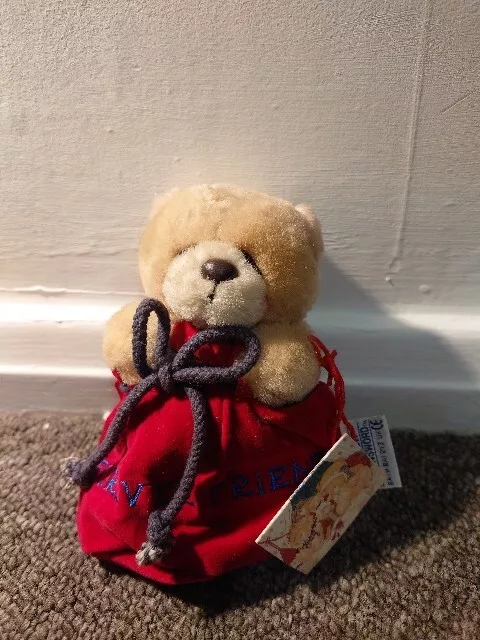 Forever Friends Teddy Bear Red Bag Christmas With Original Tag 1980s Cute