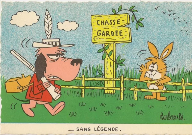 Carte Postale Fantaisie Humour Illustrateur Barberousse Chasse Gardee