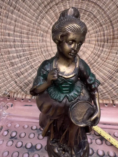 Vintage Victorian Woman Bronze/Brass  Statue 12"