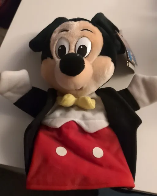 Vintage Mickey Mouse Hand Puppet Disneyland Walt Disney World Plush Soft Toy Tag