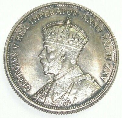 1935 CANADA  King GEORGE V Voyagers Genuine One Silver Dollar Coin Toned *Nice*
