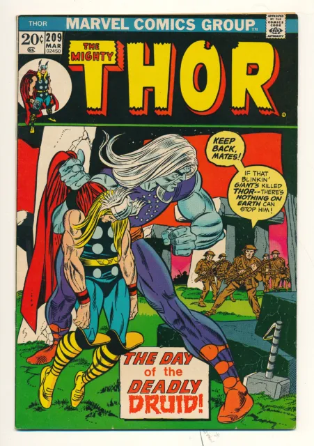 Marvel The Mighty Thor Issue #209 Comic Book Day of the Deadly Druid 6.0 FN 1973