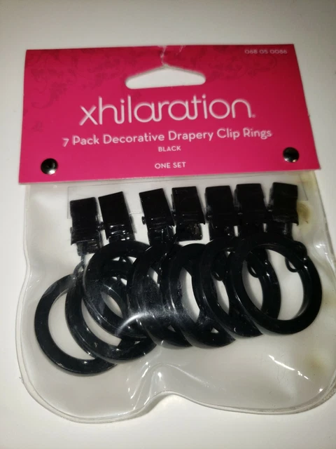 Xhilaration Decorative Drapery Clip Rings (set of 7) - Black