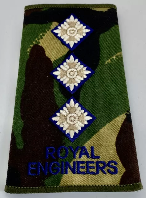 BRITISH MILITARY ISSUE Captain Royal Engineers DPM Rank Insignia Slide ...