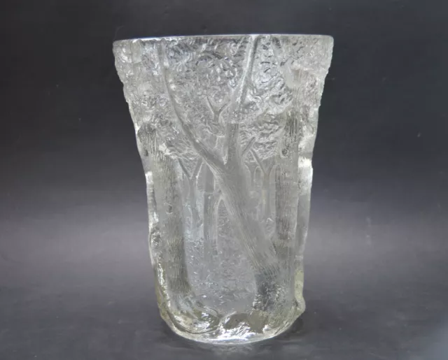 Antique Czech Art Deco Barolac Frosted Glass Vase with Trees INWALD